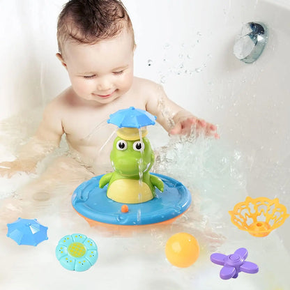 Crocodile Spray Water Toy with LED, Floating Wind Up , New Born Baby Bathtub Water fun Toys, Preschool Toddler gift,bathroom