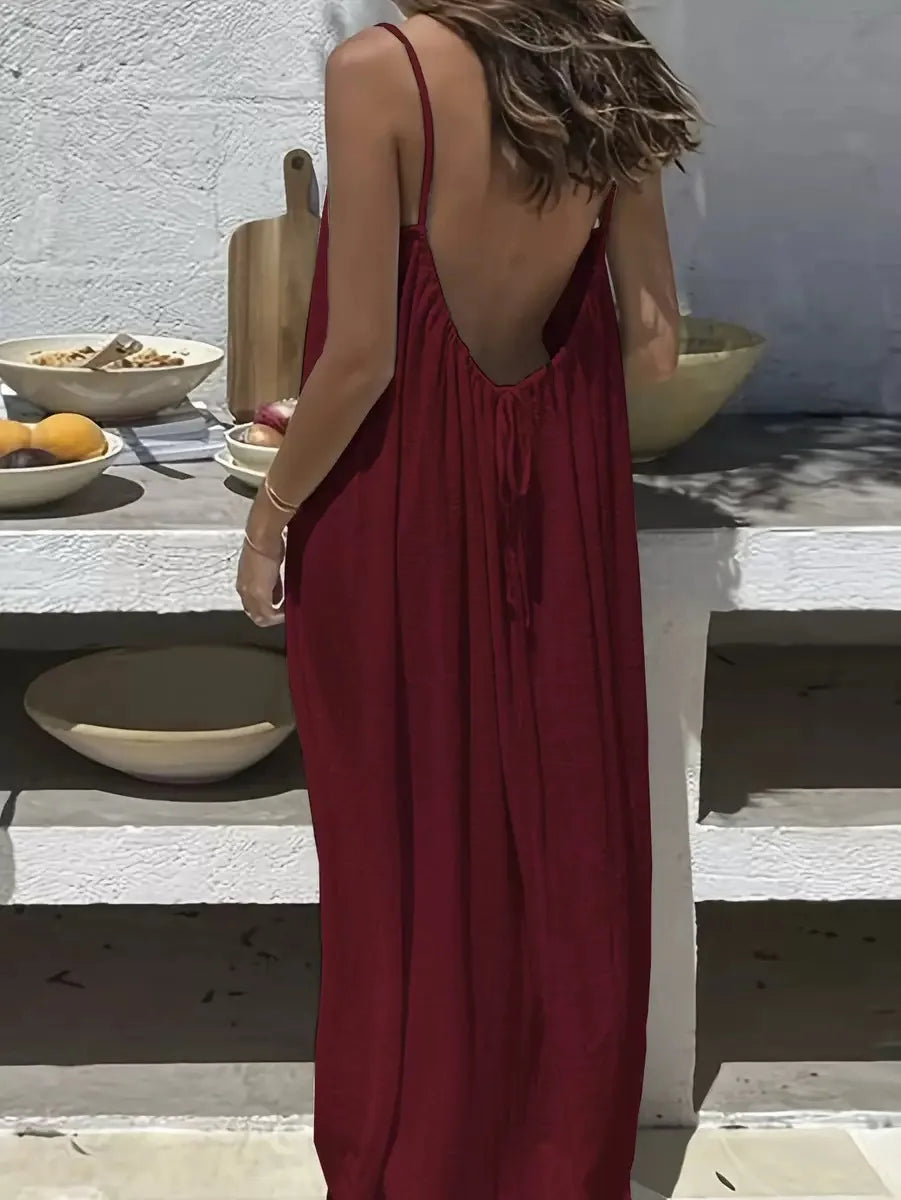 BreezeMuse™ Maxi sin Espalda 🌸 — Ajuste Regulable, Fluidez de Verano