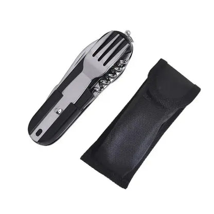 7 In 1 Camping Picnic Cutlery Knife Stainless Steel Fork Spoon Bottle