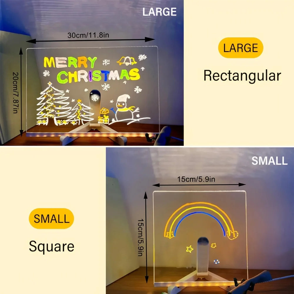 LED light up acrylic message board Erasable USB Children's Drawing AliExpress