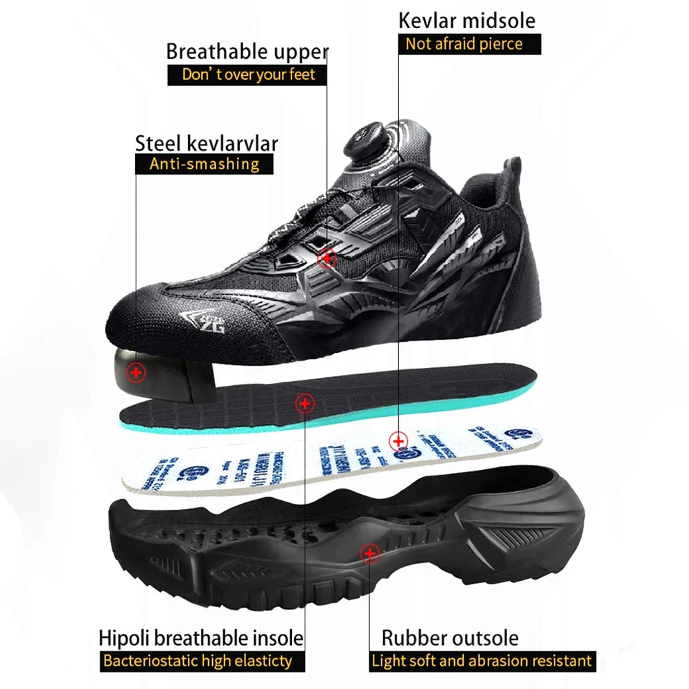 SteadyGuard™: Ultimate Steel Toe Safety with Easy-On Comfort! High quality safety shoe Store