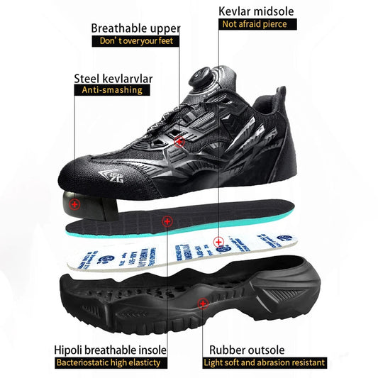 SteadyGuard™: Ultimate Steel Toe Safety with Easy-On Comfort! High quality safety shoe Store
