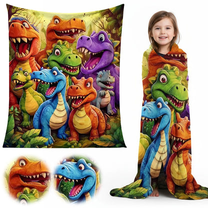 DinoSnuggle™ Smiling Dino Flannel 🦖💚