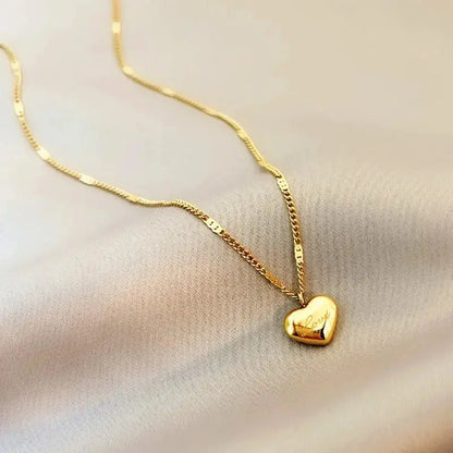 316L Stainless Steel Love Jewelry - Gold Peach Heart Engraved
