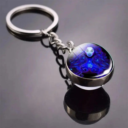 12 Constellation Keychain with Luminous Time Stone Pendant - Creative Fashion Accessory Gift Shop1103314747 Store