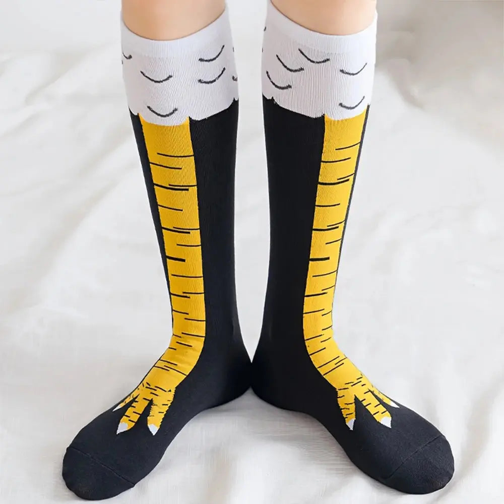 1/2/5 Pairs Women Knee High Socks Trendy Cartoon Funny Chicken Claw AliExpress