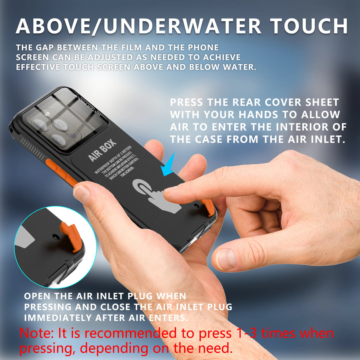 Outdoor Swimming Underwater Photography Universal Dropproof and Dustproof IP68 Waterproof Phone Case for iPhone16/15Pro/14/13/12
