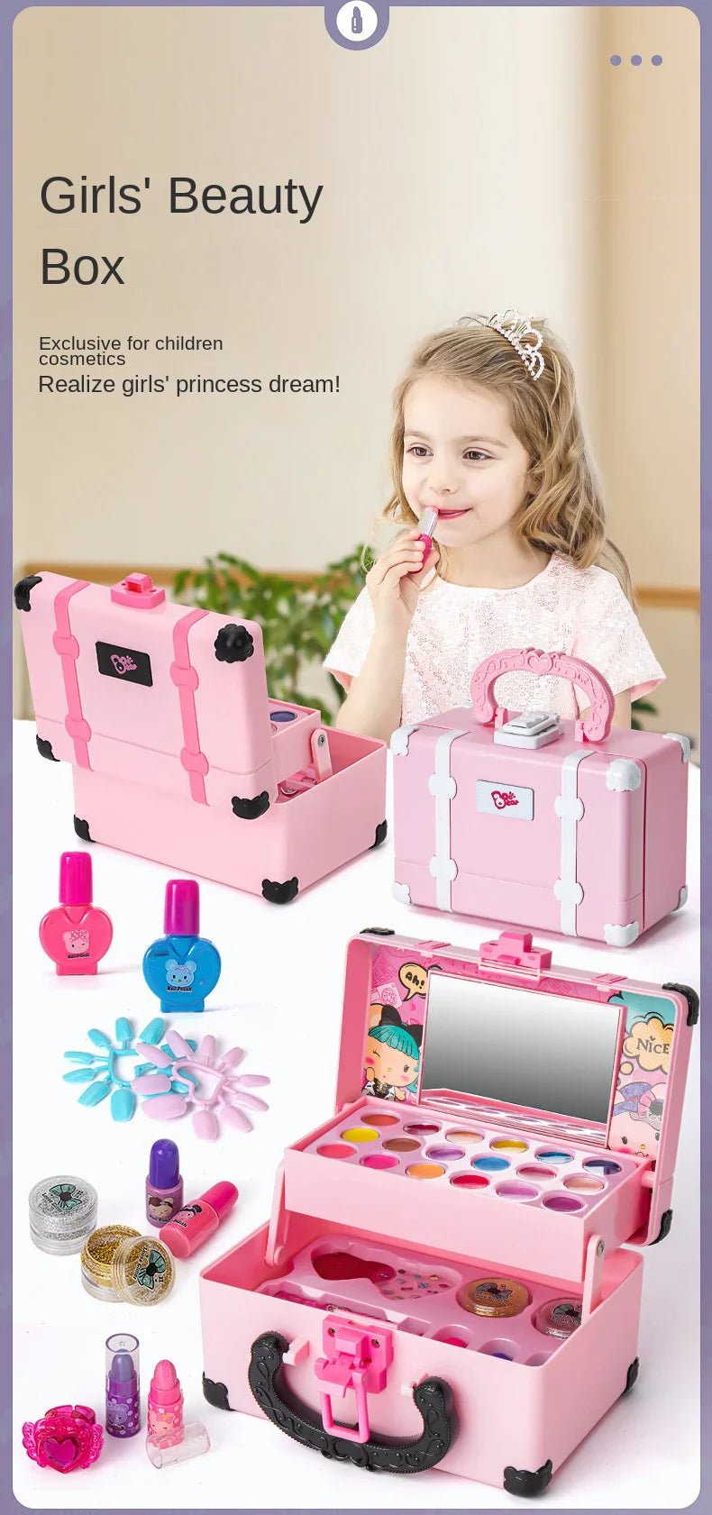 Children’s Makeup Play Set – Princess Pretend Toy Kit for Girls GDLK Toy Store