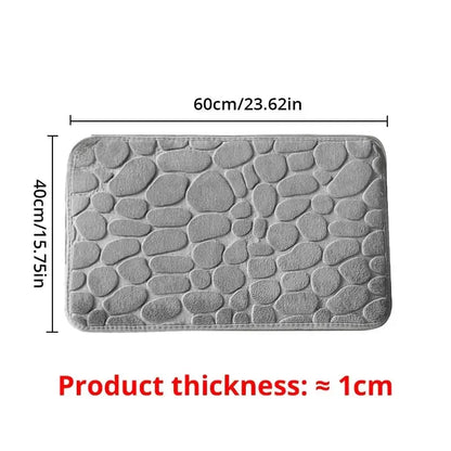 1 alfombra de terciopelo en relieve de espuma viscoelástica antideslizante para baño y sala de estar.