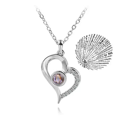 Projection Necklace 100 Languages I Love You Pendant Necklaces For