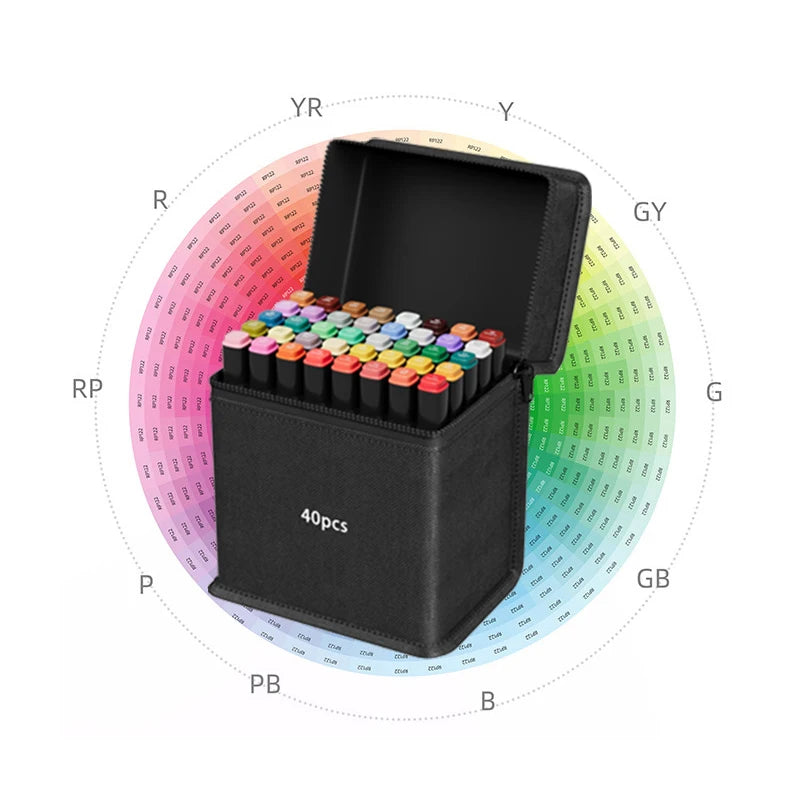 12/24/30/40/60/80/100/120/168pcs Art Marker Set, Watercolor Brush Pens For Students, Dual Tip Oil-Based Markers For Art Students Stone's Store