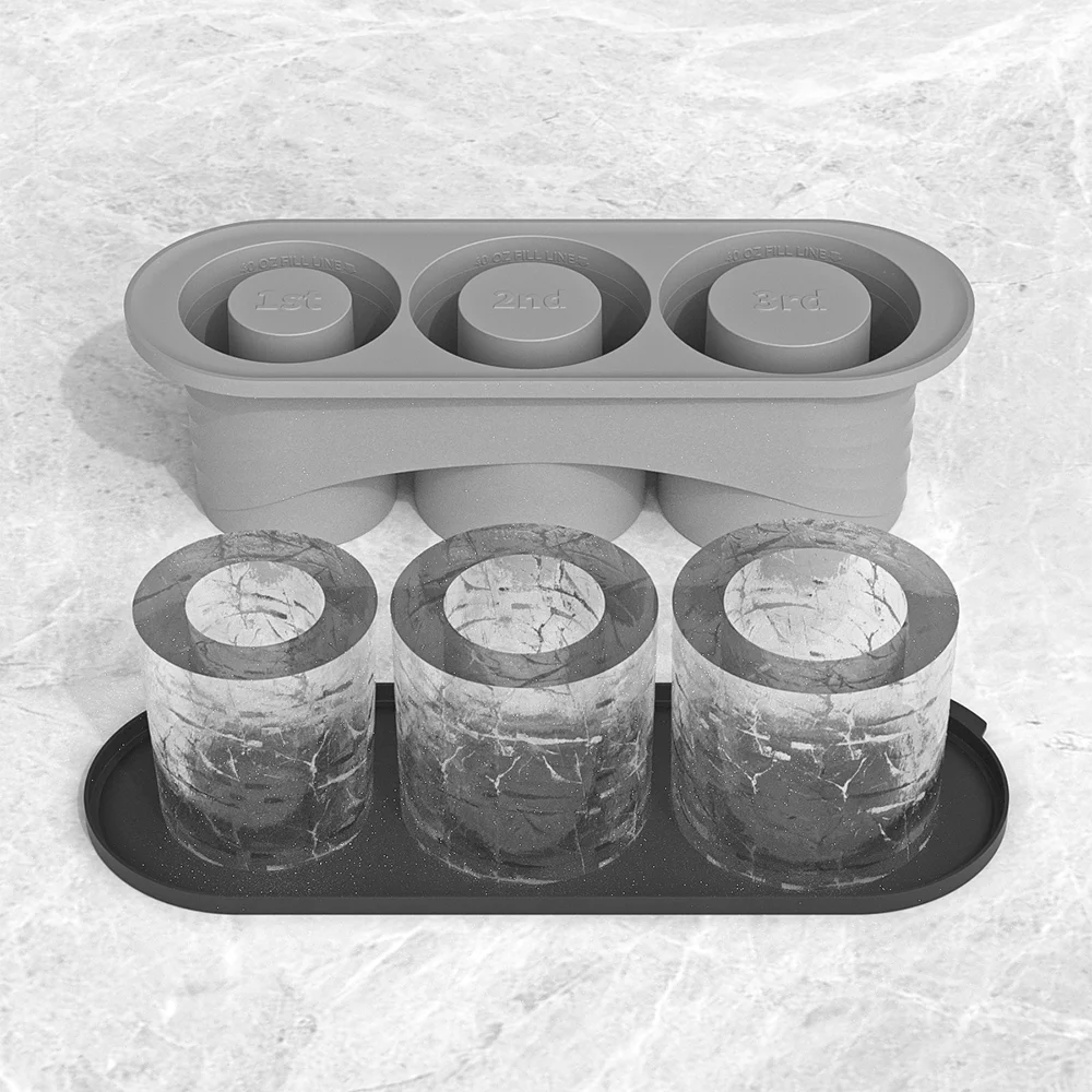 Ice Cube Tray for ST Cup Tumbler Cup , Cylinder-Shaped Silicone Ice Mold with Lid , Stanley Cup Accessories