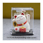 Solar Waving Lucky Cat: Eco-Friendly Maneki Neko for Home and Office Good Fortune ACCHAMP Store