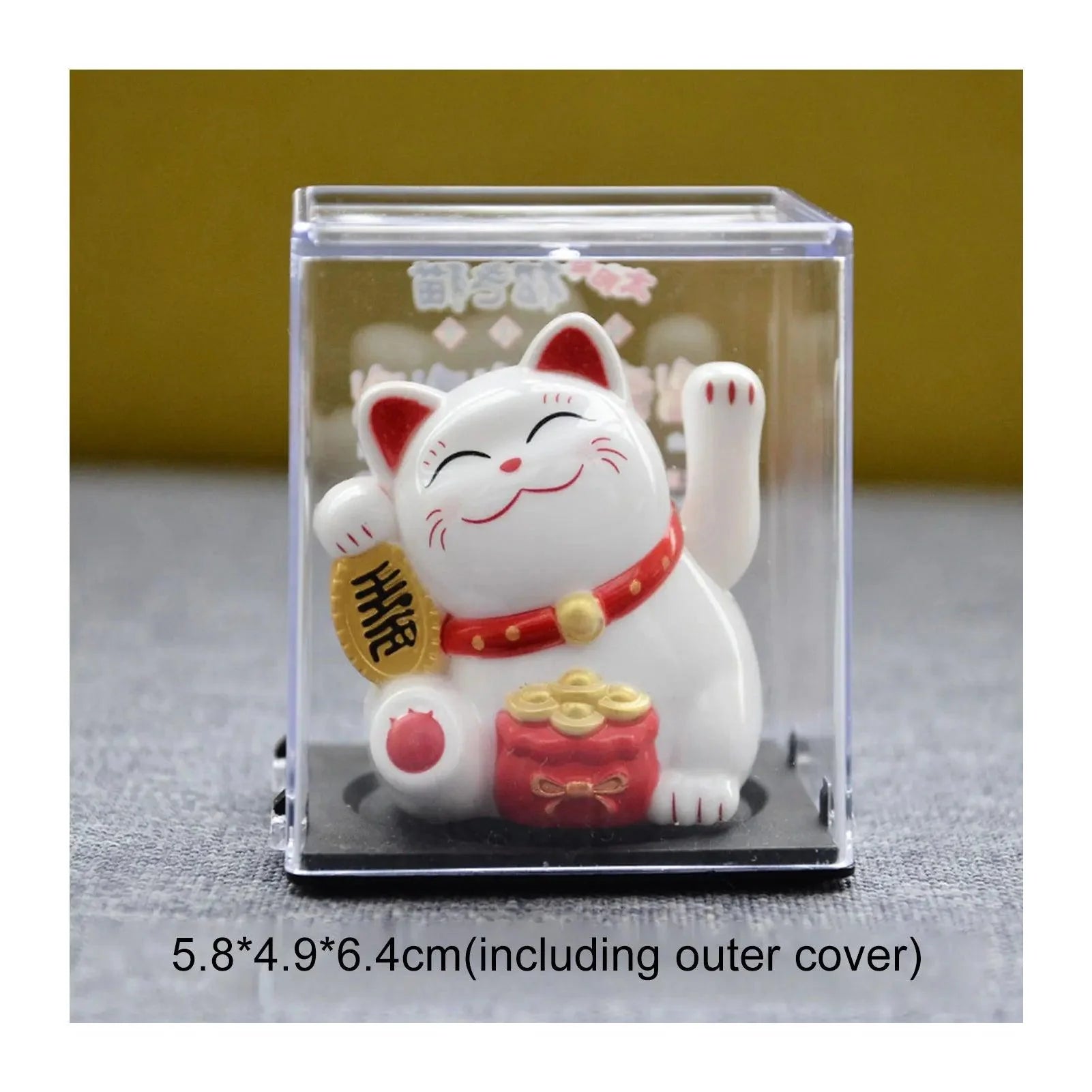 Solar Waving Lucky Cat: Eco-Friendly Maneki Neko for Home and Office Good Fortune ACCHAMP Store