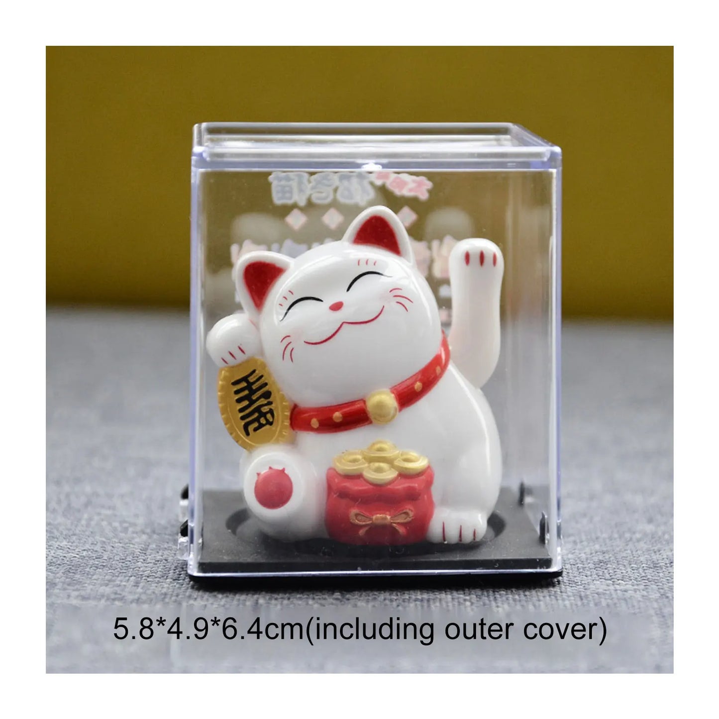 Solar Waving Lucky Cat: Eco-Friendly Maneki Neko for Home and Office Good Fortune