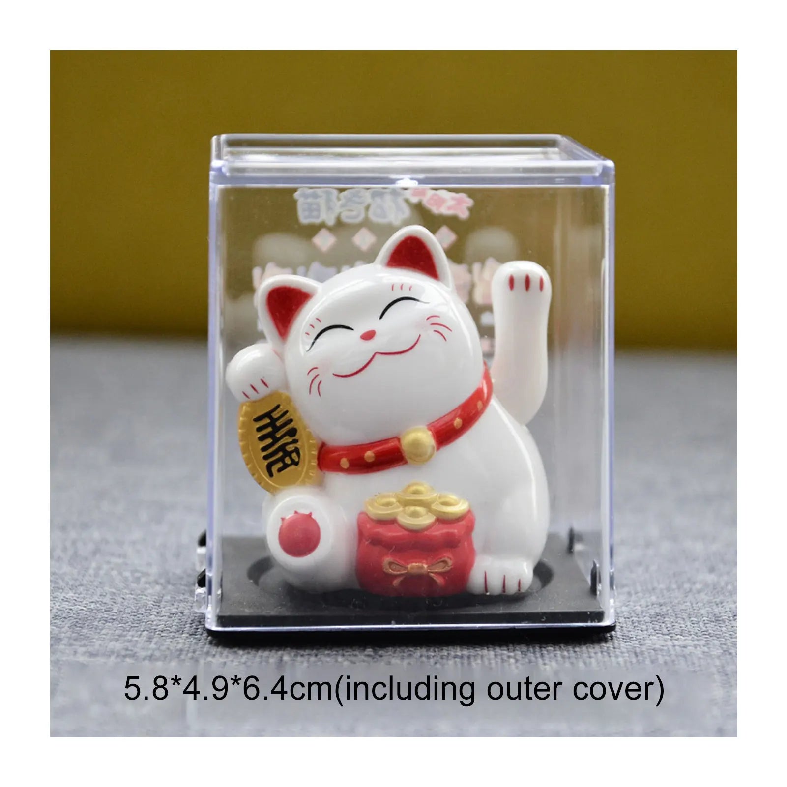 Solar Waving Lucky Cat: Eco-Friendly Maneki Neko for Home and Office Good Fortune ACCHAMP Store