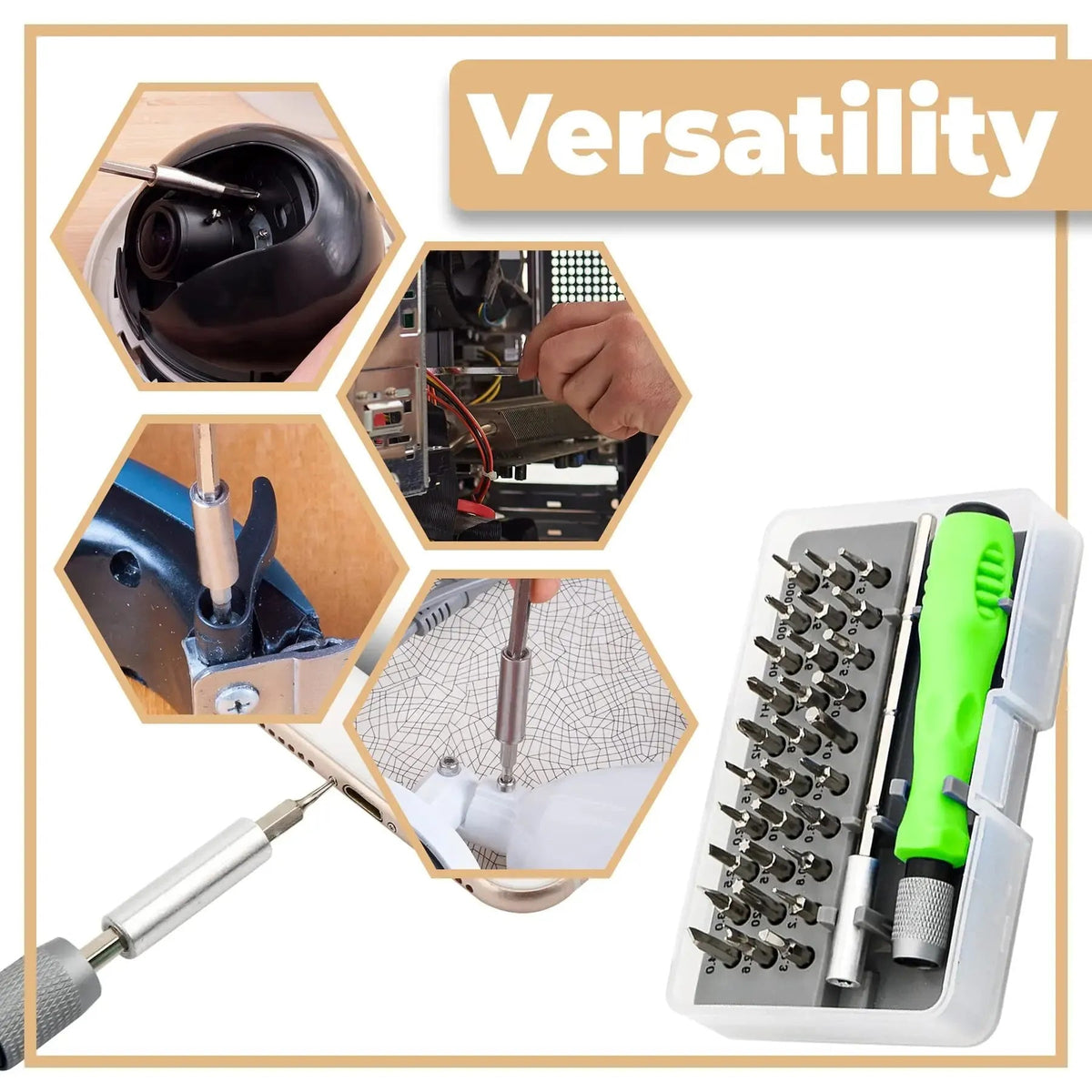 Mini 32-in-1 Precision Screwdriver Set Magnetic Phillips Bits Multifunctional Hand Repair Tool Kit Galacok Tool Store