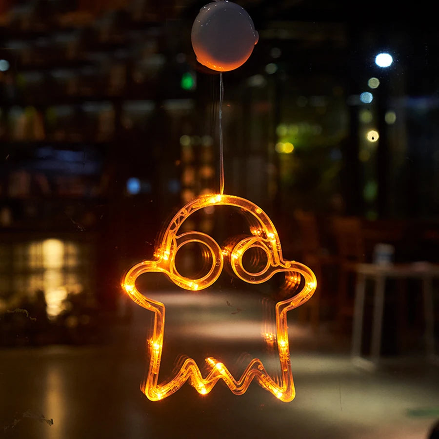 Halloween Lantern Festival Party Decoration Ghost Lantern Pumpkin Hanging Lantern Spider Web LED Suction Cup Lamp