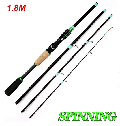 Casting Spinning Lure Fishing Rod Solid ML Tip 1.8/2.1m Ultralight Trout Jigging Pole 4/5 Sections Pesca