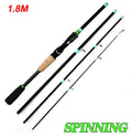 Caña de pescar de spinning para señuelos, punta sólida ML 1.8/2.1m, ultraligera para truchas, jigging, 4/5 secciones, Pesca