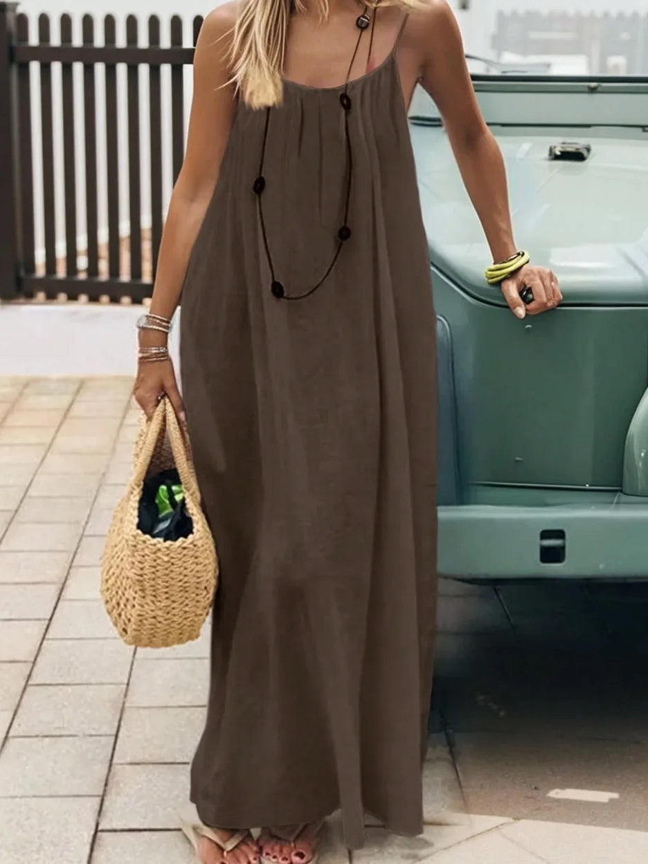 BreezeMuse™ Maxi sin Espalda 🌸 — Ajuste Regulable, Fluidez de Verano