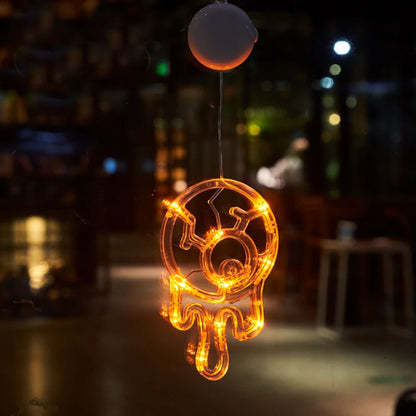 Halloween Lantern Festival Party Decoration Ghost Lantern Pumpkin Hanging Lantern Spider Web LED Suction Cup Lamp