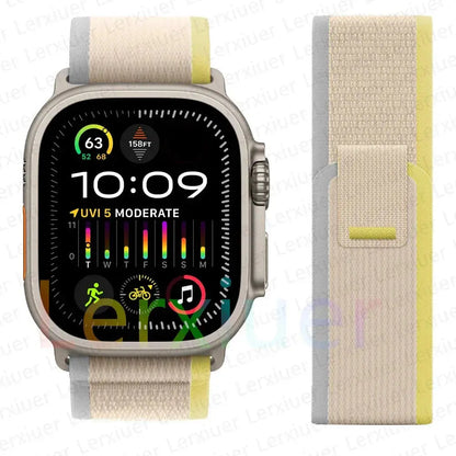 For Apple Watch Series 10 46mm Nylon Loop Magnetic Buckle Watch Band(Smoke Purple) Elegant-Straps Store