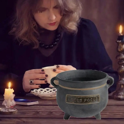 Resin Witches Cauldron Serving Bowls with Spoon Old Style Halloween Candy Bowl Practical Sundries Container Christmas