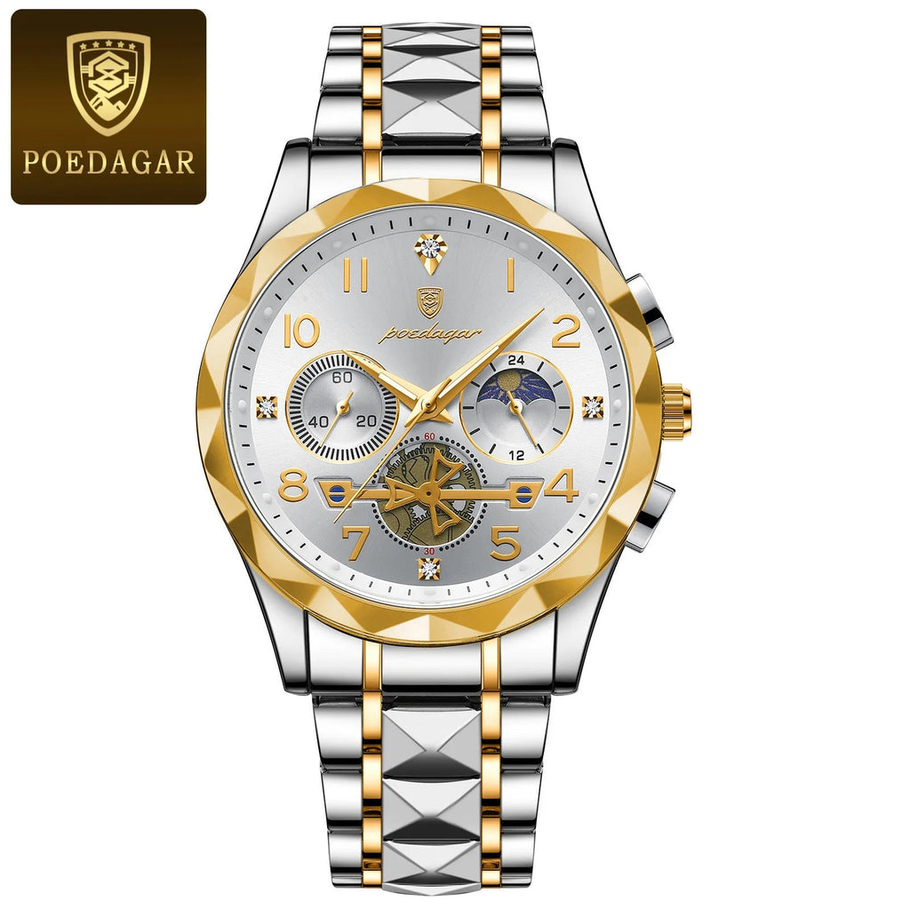 Luxury Business Watch Stylish Waterproof Luminous Timepiece POEDAGAR Official Store