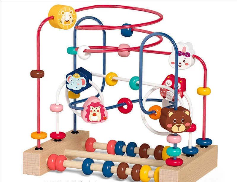 Montessori Wooden Roller Coaster Bead Maze for Toddlers Laime Store