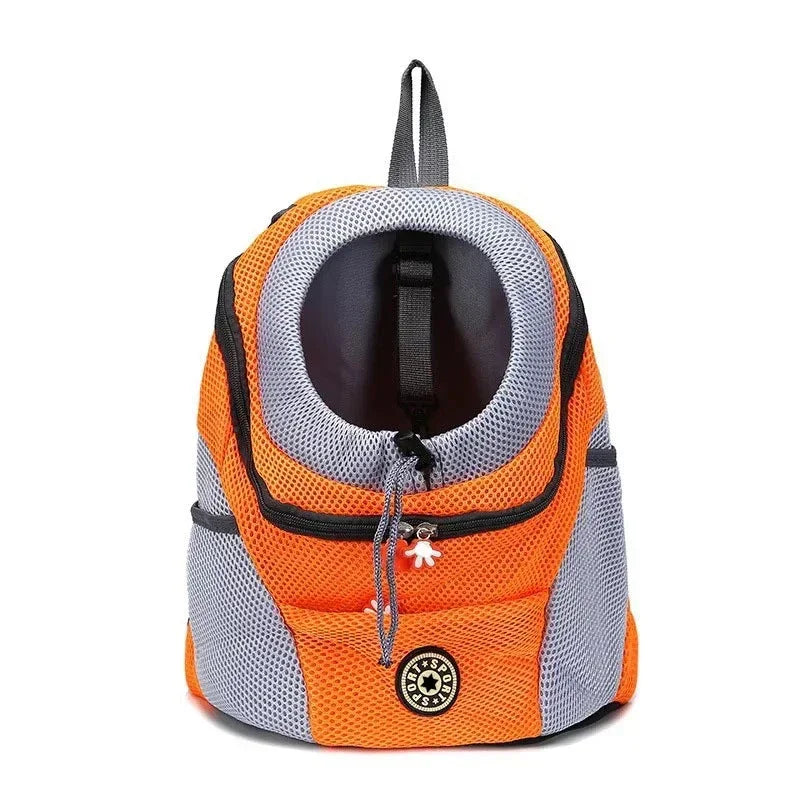 Mochila de viaje portátil de doble hombro, bolso frontal de malla para perros, suministros para mascotas