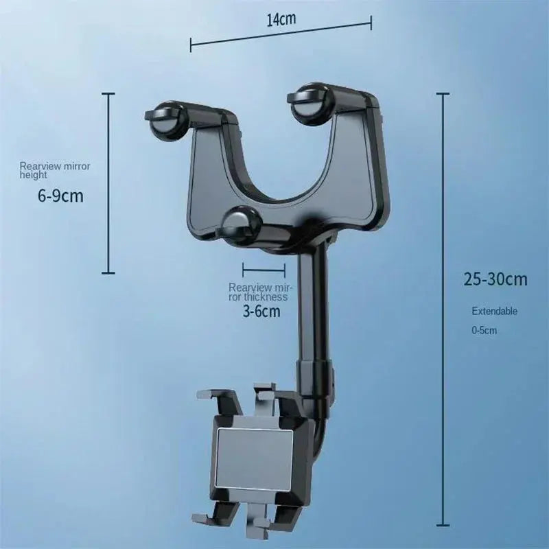  Rearview Mirror Phone Holder Car 360 Rotation Phone Mount Stable