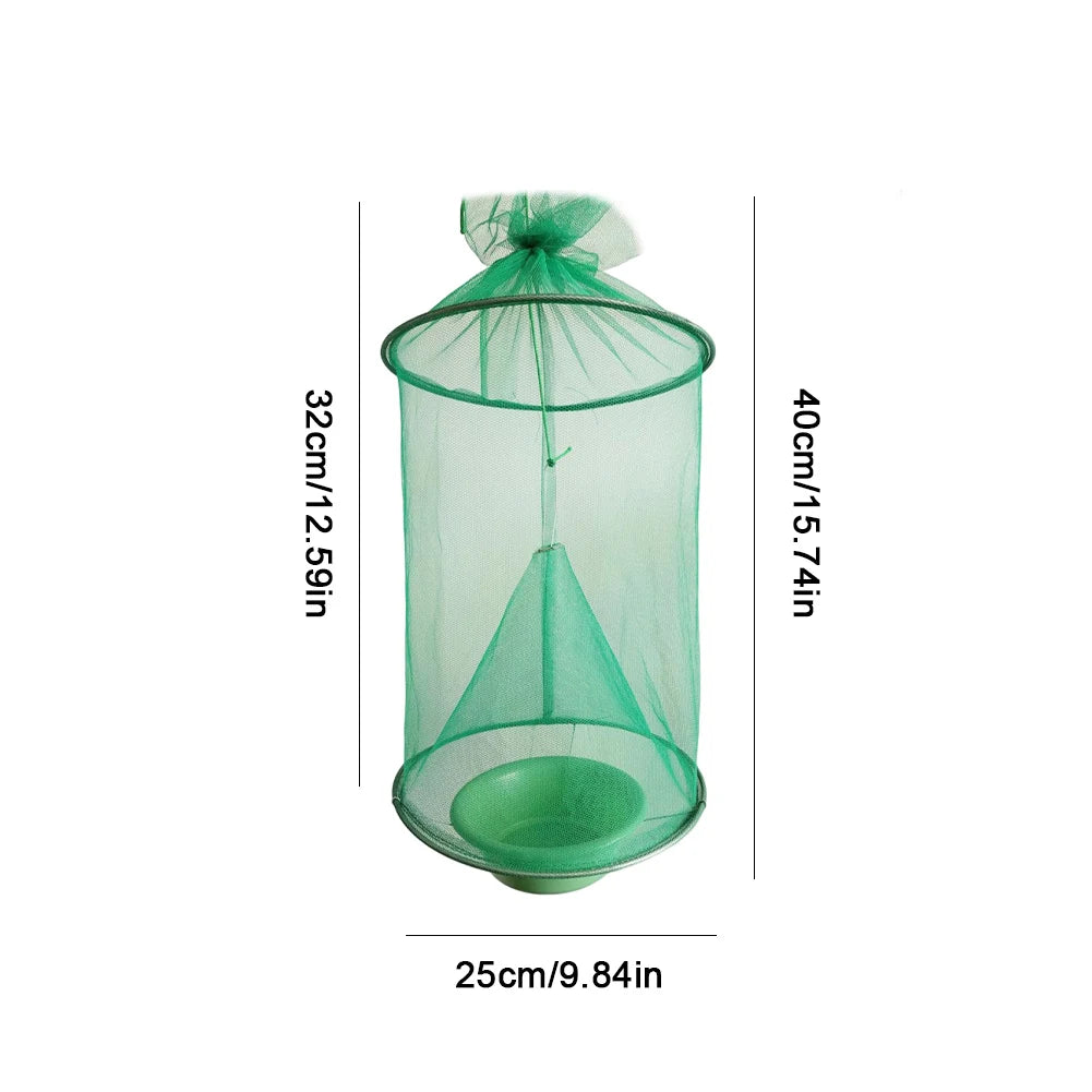 Hanging Flies Net Traps Reusable Folding Insects Pest Traps Practical Outdoor Fly Catcher Pest Control Tool for Courtyard Garden