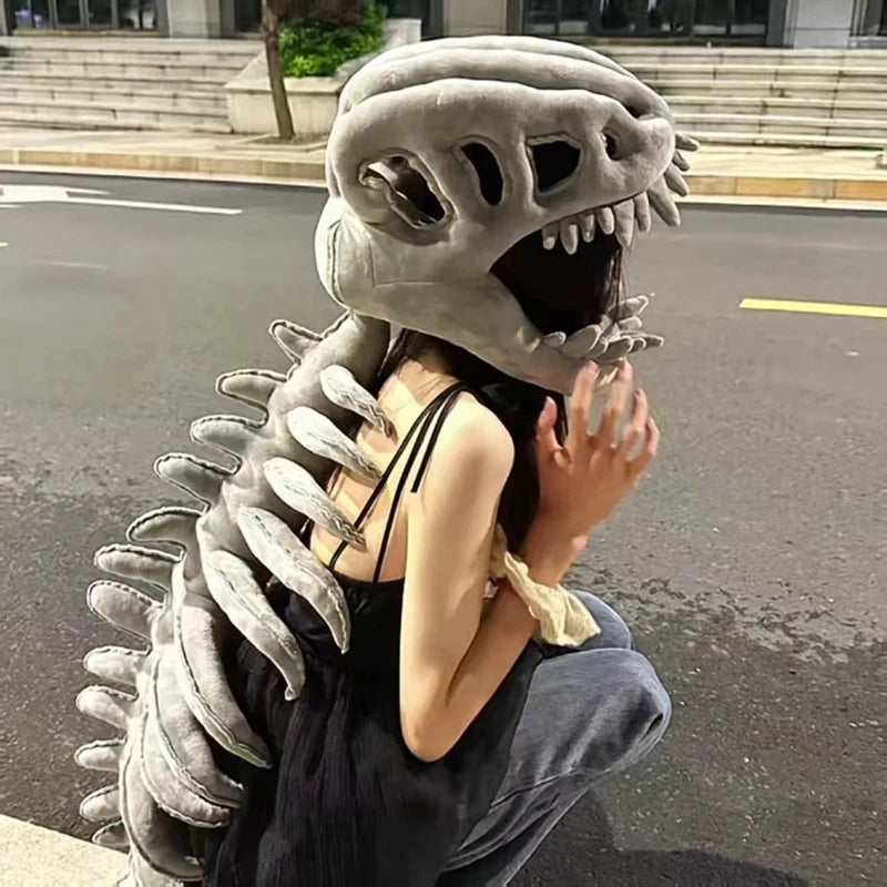 Oferta de Juguetes de Peluche de Dinosaurio Esqueleto Portátiles, Suaves, de Gran Tamaño, Modelo de Cráneo y Columna Vertebral Realistas, Juguetes Súper Geniales para Decoración Infantil