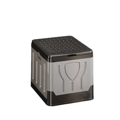 Portable Outdoor Toilet 4-in-1 Car Bucket Reusable Trash Foldable Odor-Proof Emergency Toilet for Camping Road Trips Caravan