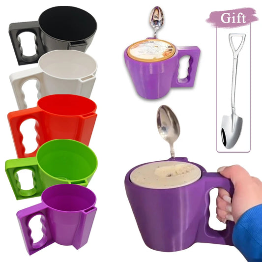 Ice Cream Pint Holder Reusable Ice Cream Pints Cozy Anti Freeze Handle, Popsicles Insulated Sleeves for Yogurt Frozen Desserts