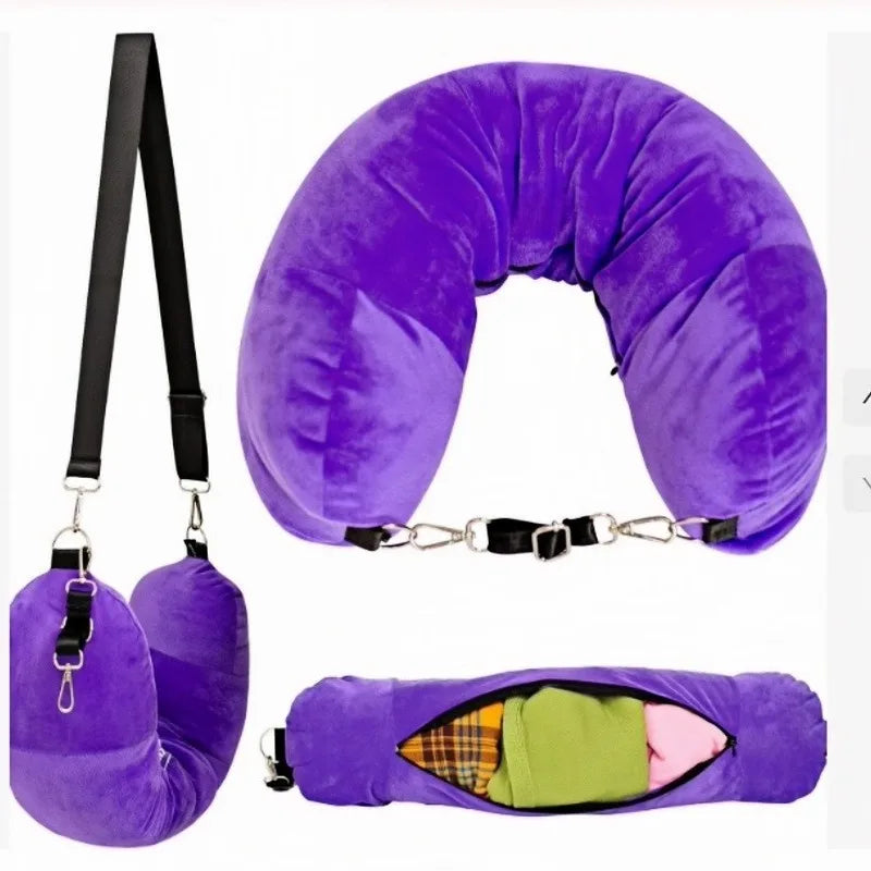 PackPillow™ Almohada de viaje para el cuello ✈️ — Rellena con ropa, ahorra espacio