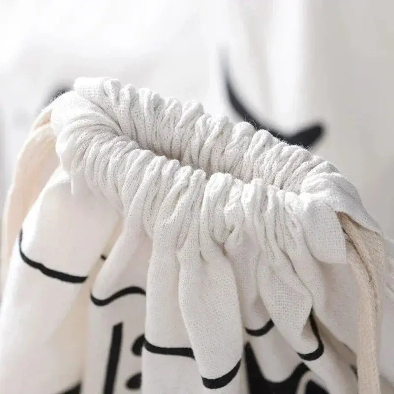 Large Cotton and Linen Laundry Bag Clothes Toys Storage Bag Printing