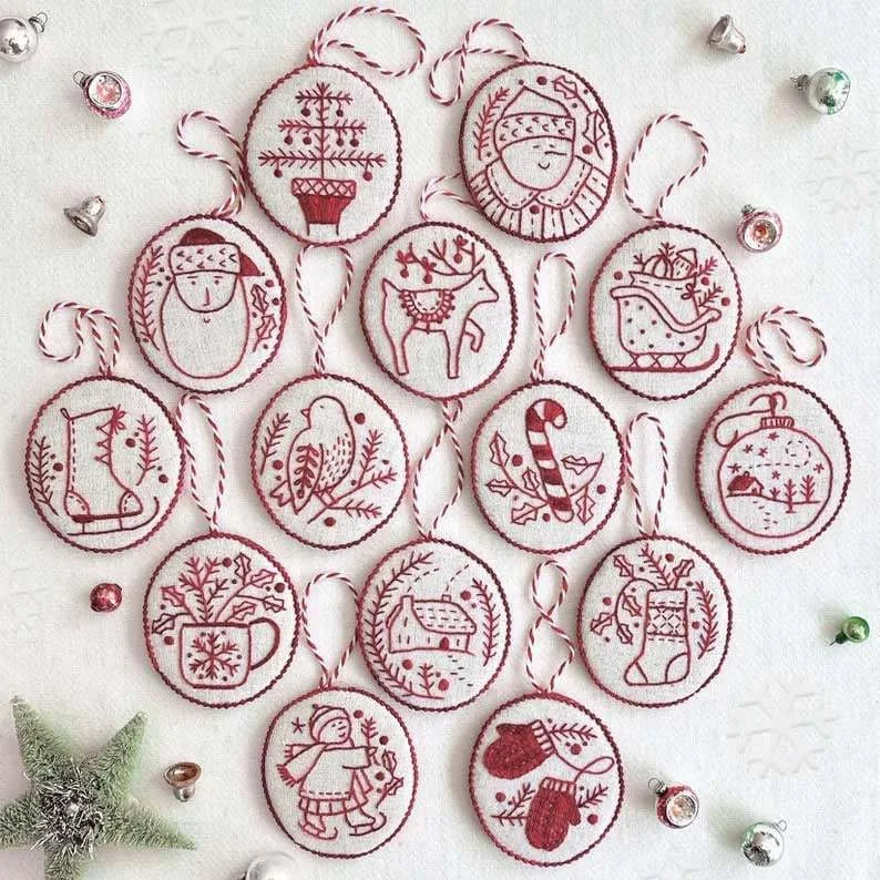 Cozy Christmas Embroidery Kit – Handmade Charm for Your Tree!