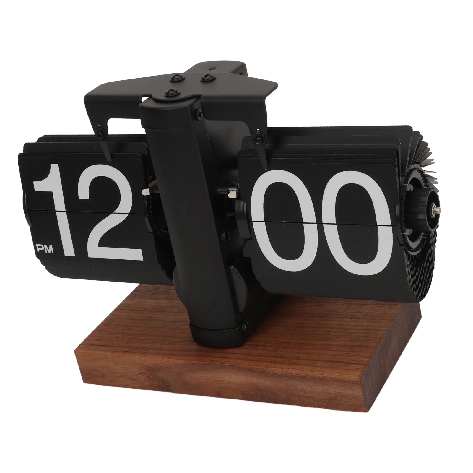 12 Hours Digital Flip Down Clock Minimalist Retro Automatic Turning Mechanical Flip Clock for Home Study Room Decoration