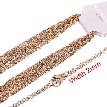 10pcs Stainless Steel Necklace Cuban Chains Hypoallergenic Rolo Link