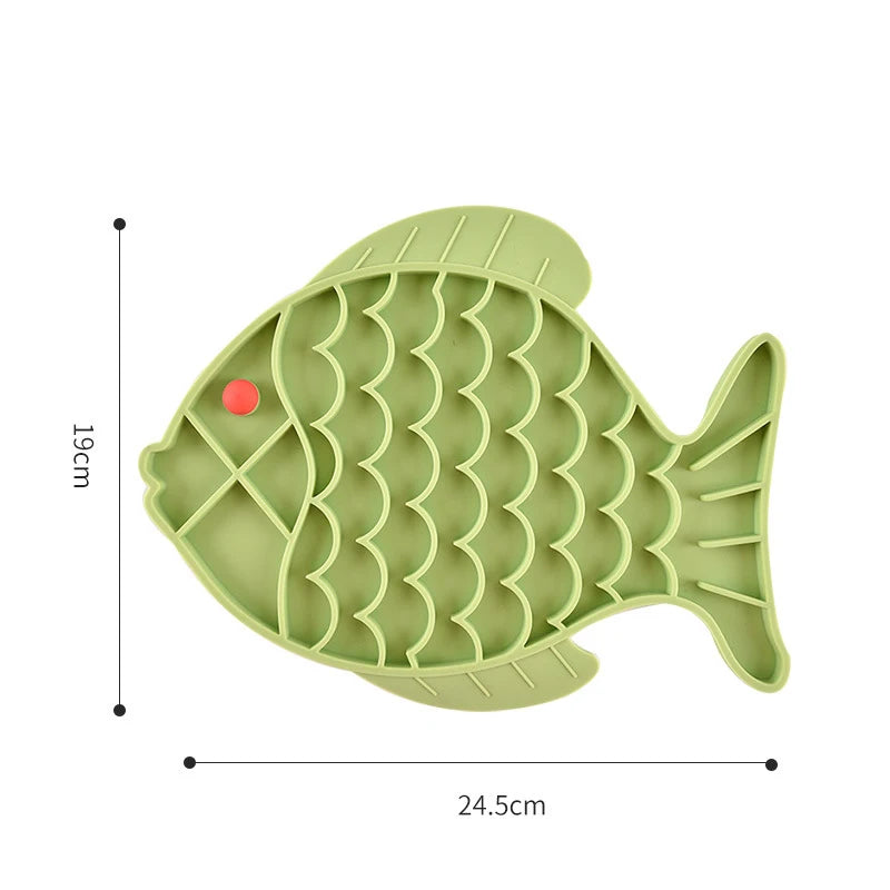 Fish Shape Silicone Lick Mat - Slow Feeding Food Bowl for Pets CDDMPET Official Store
