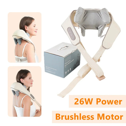 Foreverlily 26W Brushless Motor Neck And Shoulder Massager Wireless Shoulder And Back Kneading Massage Shawl Neck masajeador Foreverlily Korea Store