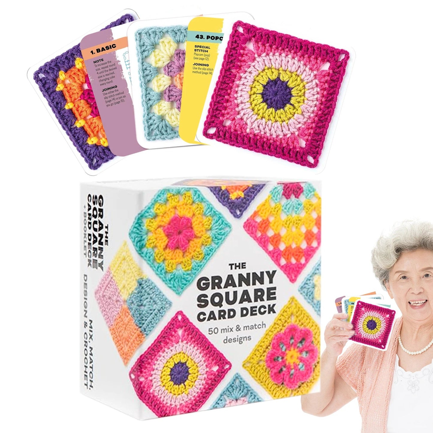The Ultimate Granny Square Card Deck: Mix, Match & Master 50 Timeless Patterns Ruguoyoulaisheng Store