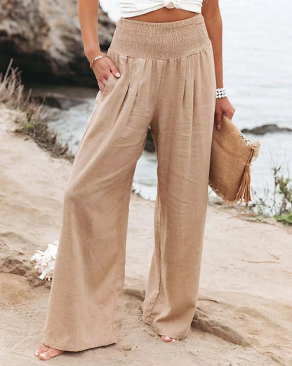 FlowEase™ Smocked Palazzo Pants 🌸✨ Comfort Meets Chic