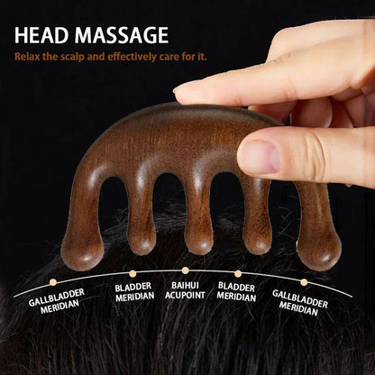 Massage Comb Head Massager Sandalwood Five Tooth Comb Whale Comb Scalp AliExpress
