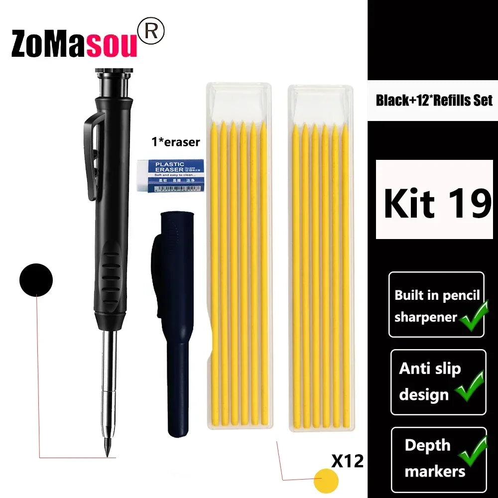 PrecisionMark Carpenter Pencil: Sharp Lines, Every Time! Zomasou Factory Store