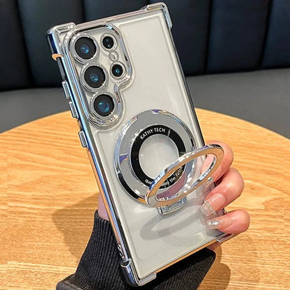 Luxury Clear Shockproof Magnetic Case for Samsung Galaxy S25 S24 Ultra S23 S22 with Lens Cover - Black, Blue, Purple, Clear. BESD Phone Case Store