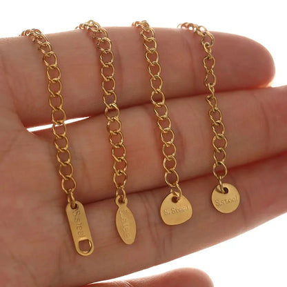 10pcs Gold Stainless Steel Extender Chains with Lobster Clasps for Jewelry Making