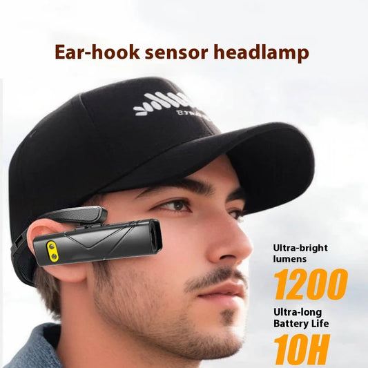 GlowEar™ Linterna frontal inductiva 🔦✨ Iluminación inteligente manos libres